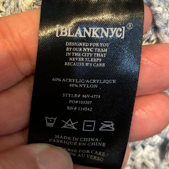 BlankNYC Blue Fringe Sweater Cardigan - Picture 9 of 12